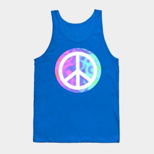 PEACE Sign White Trippy Border Tank Top